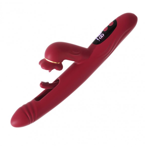 MizzZee - Oral Pleasure Hollow Licking Display Vibrator Wand (Chargeable - Burgundy)